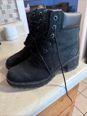 Timberland Black Women's Lace-Up Nubuck Boots